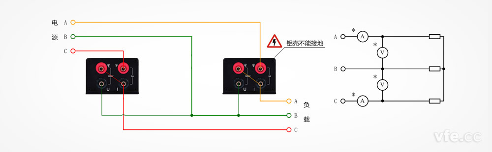 DP800数字功率计直接丈量接线图