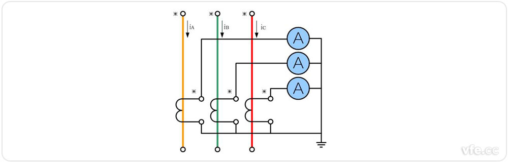 三相完全星形电流互感器接线图